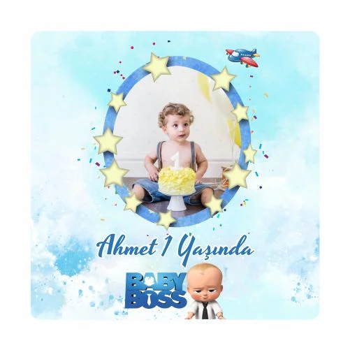 Patron Bebek Temalı Doğum Günü Magneti